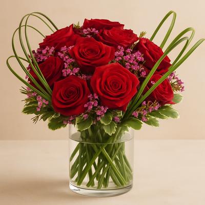 Floating Heart Red Roses